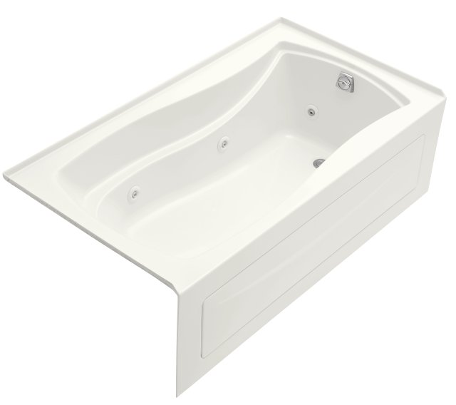 Kohler K-1224-RA-0; Mariposa (R) 5.5' whirlpool with integral apron and right-hand drain; in White