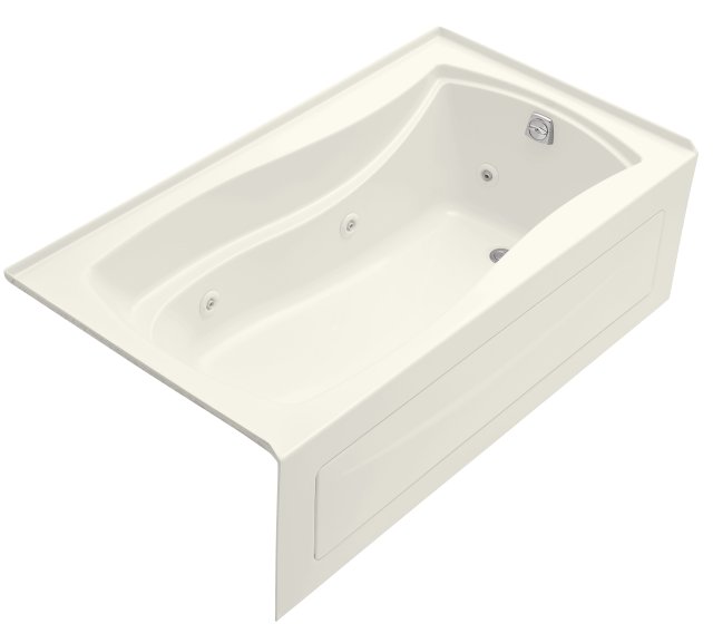 Kohler K-1224-RA-96; Mariposa (R) 5.5' whirlpool with integral apron and right-hand drain; in Biscuit