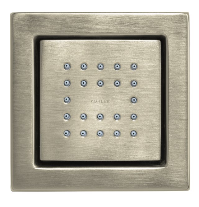 Kohler K-8003-BN; WaterTile (R) Square 22-nozzle bodyspray; in Vibrant Brushed Nickel