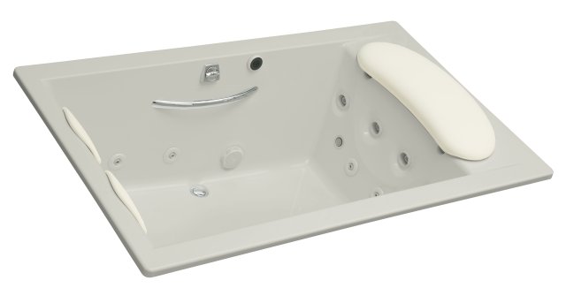 Kohler K-1365-H2-95 RiverBath(R) quadrangle whirlpool with chromatherapy less connected integral fill and faucet valves; Discontinued Product