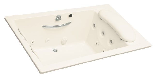 Kohler K-1365-F3 RiverBath(R) quadrangle whirlpool with four-sided integral flange for tile-in installation less chromatherapy