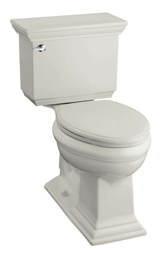 Kohler K-3526 Memoirs(R) Comfort Height elongated two-piece toilet with Stately design and trip lever less seat and supply