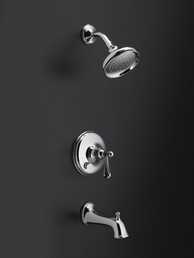 Kohler K-R11552-4S Bellhaven(TM) bath and shower faucet trim with slip-fit spout and lever handle
