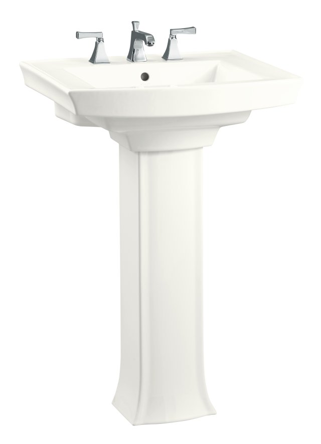Kohler K-2359-1-0; Archer (TM) pedestal lavatory with single-hole faucet drilling; in White