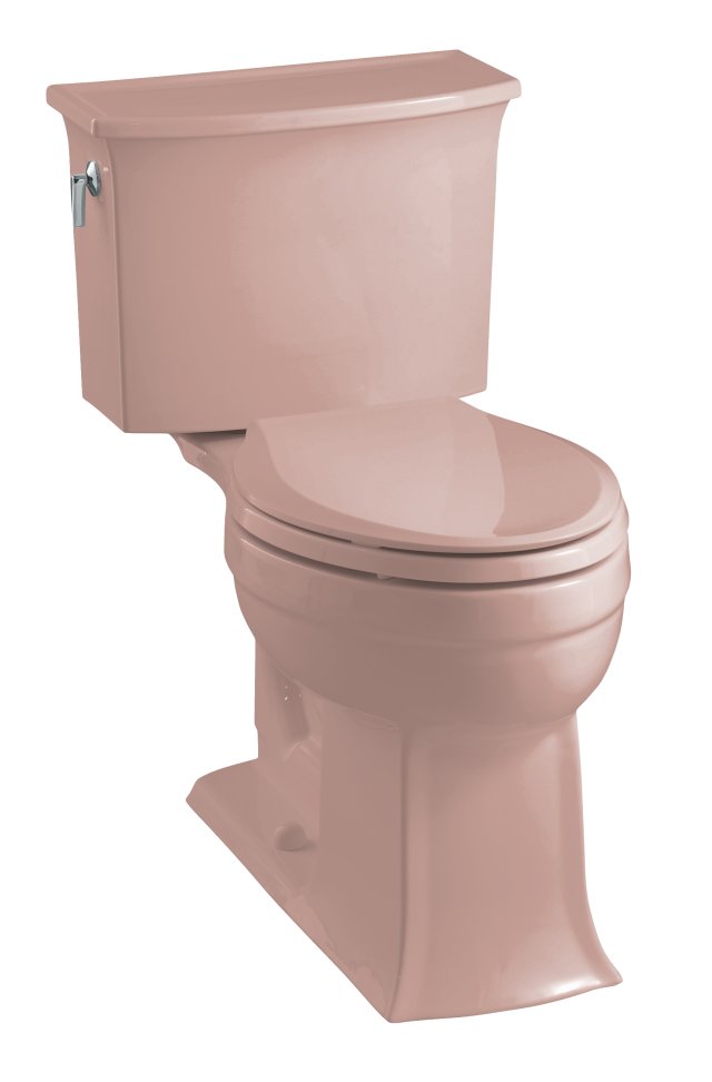 Kohler K-3517-45 Archer(TM) Comfort Height(TM) elongated toilet with left-hand trip lever less seat  Wild Rose; Discontinued Product
