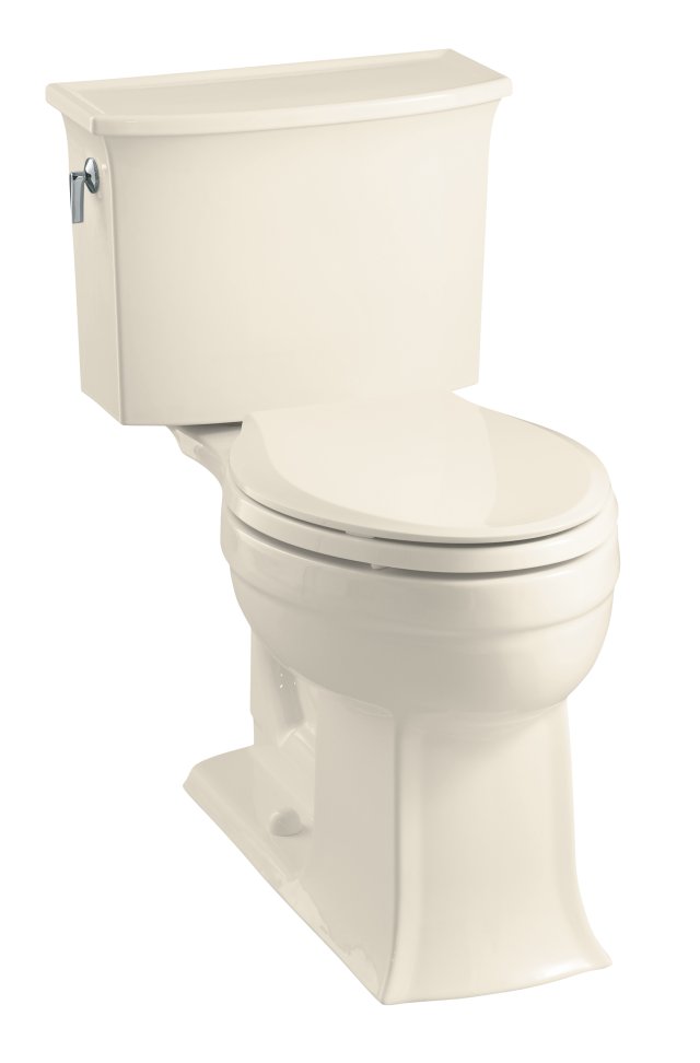 Kohler K-3517-47; Archer (TM) Comfort Height (R) elongated toilet with left-hand trip lever, less seat; in Almond; Discontinued Product