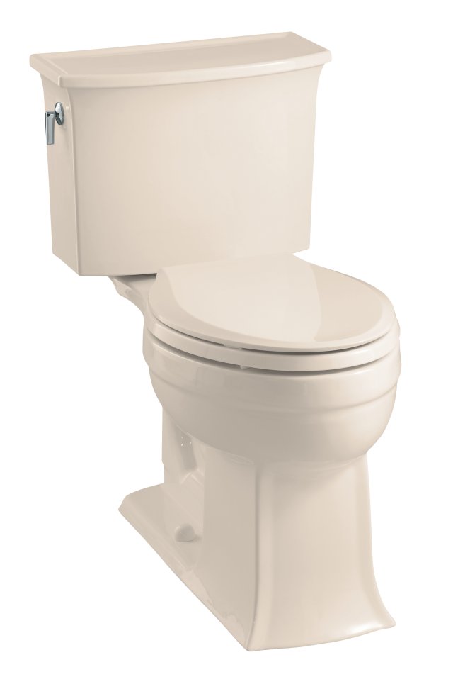 Kohler K-3517-55; Archer (TM) Comfort Height (R) elongated toilet with left-hand trip lever, less seat; in Innocent Blush; Discontinued Product