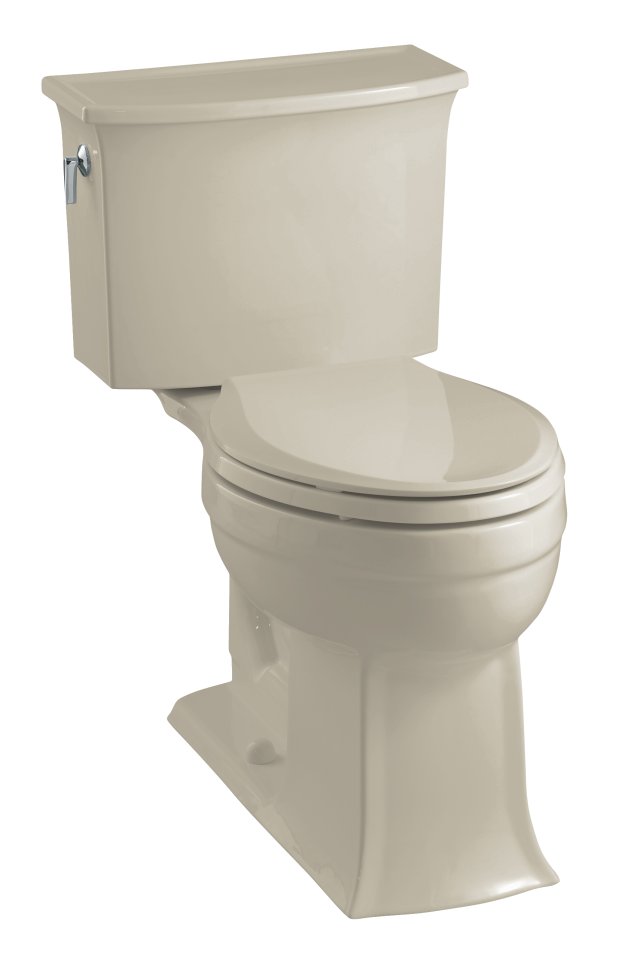 Kohler K-3517-G9 Archer(TM) Comfort Height(TM) elongated toilet with left-hand trip lever less seat  Sandbar; Discontinued Product