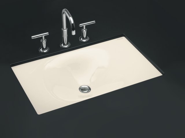 Kohler K-2826 Iron/Tones(R) cast iron undercounter/self-rimming lavatory 24-3/4"" x 15-5/8""