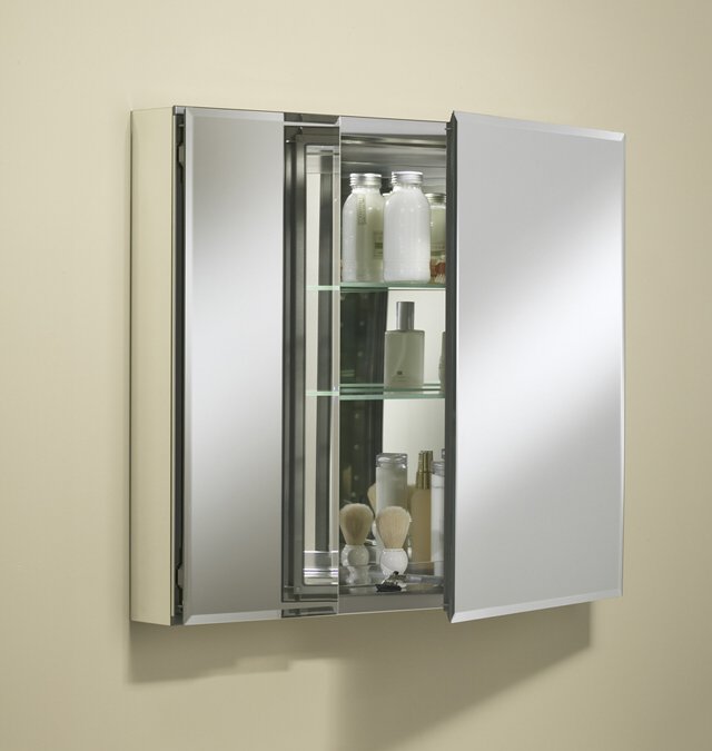 Kohler K-CB-CLC3026FS Double door30""W x 26""H x 5""D aluminum cabinetwith square mirrored door