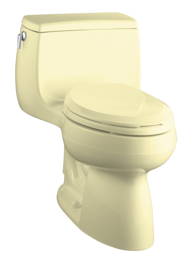 Kohler K-3513 Gabrielle(TM) Comfort Height(TM) one-piece elongated toilet with French Curve(R) Quiet-Close(TM) toilet seat with Quick-Release(TM) functionality and left-hand trip lever