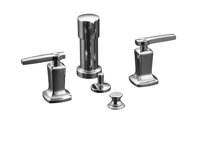 Kohler K-16238-4-CP; Margaux (R) bidet faucet with lever handles; in Polished Chrome