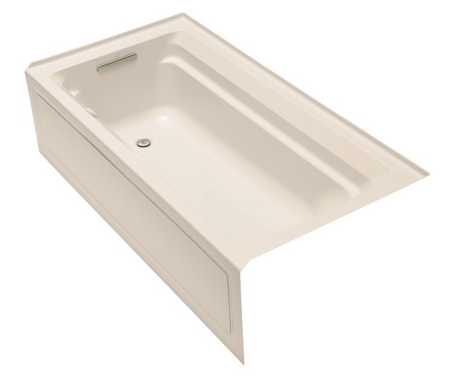 Kohler K-1124-GLA Archer(TM) 6' BubbleMassage(TM) bath with Comfort Depth(TM) design integral apron and left-hand drain