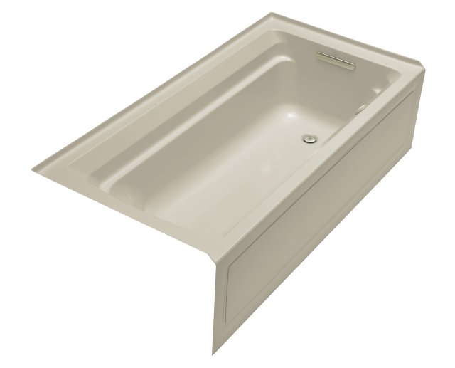 Kohler K-1124-GRA Archer(TM) 6' BubbleMassage(TM) bath with Comfort Depth(TM) design integral apron and right-hand drain