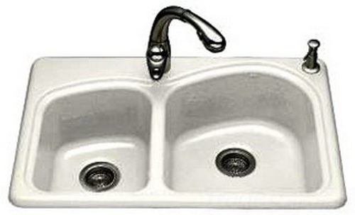 Kohler K-5805-2-52 Woodfield(TM) self-rimming kitchen sink with two-hole faucet drilling  Navy; Discontinued Product