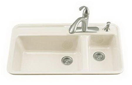 Kohler K-5982-5 Galleon(TM) self-rimming kitchen sink with five-hole faucet drilling