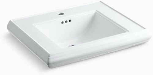 Kohler K-2259-1-0; Memoirs (R) pedestal lavatory basin with single-hole faucet drilling; in White