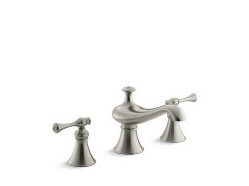 Kohler K-T16122-4A-BN; Revival (R) bath-mount high-flow bath faucet trim with traditional handles valve not included; in Vibrant Brushed Nickel; Discontinued Product