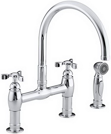 Kohler K-6131-3 Parq(R) deck-mount kitchen faucet with spray