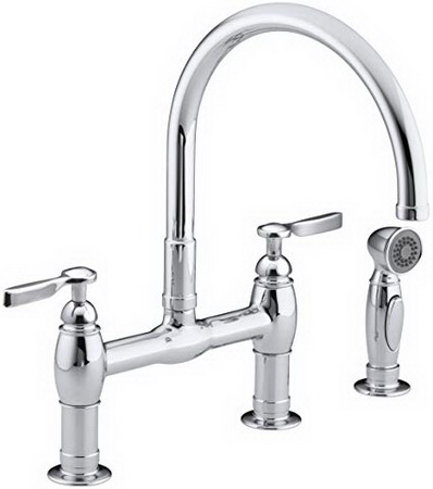 Kohler K-6131-4 Parq(R) deck-mount kitchen faucets with spray