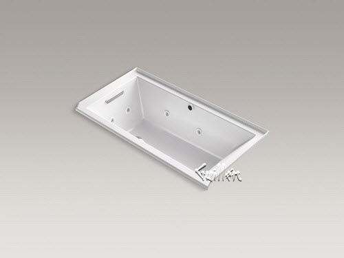 Kohler K-1167-XH2GL; Underscore (R); 60"" x 30"" alcove whirlpool + BubbleMassage (TM) Air Bath with integral flange and left-hand drain repair replacement technical part breakdown