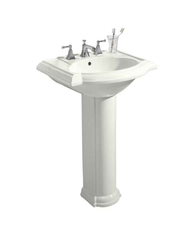 Kohler K-2286-1-0; Devonshire (R) pedestal lavatory with single-hole faucet drilling; in White