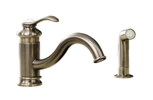 Kohler K-12176 Fairfax(R) single-control kitchen sink faucet with sidespray less escutcheon