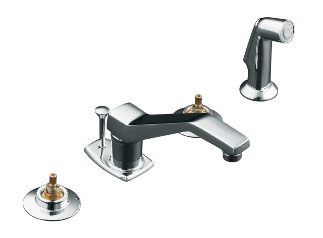 Kohler K-7449-K-CP; Triton (R) widespread lavatory shampoo faucet, requires handles; in Polished Chrome; Discontinued Product - Use Kohler K-7449-K