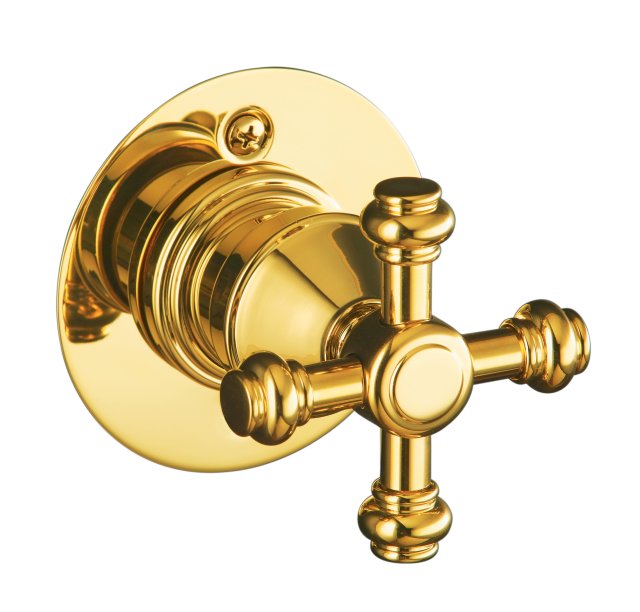Kohler K-T6810-3D IV Georges Brass(R) Rite-Temp(R) pressure-balancing valve trim with cross handle valve not included