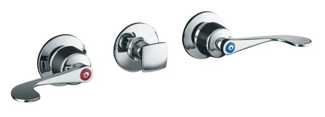 Kohler K-T7751-3 Triton(R) three-handle wall-mount valve trim with cross handles valve not included