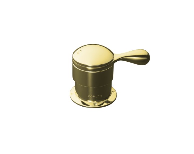 Kohler K-T9540-4-PB; Bath- or deck-mount transfer valve trim/vacuum breaker trim with lever handle, valve not included; in Vibrant Polished Brass; Discontinued Product