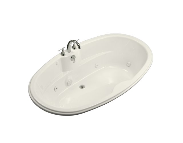 Kohler K-1148-HH-96; 7242 Oval whirlpool with custom pump location and heater; in Biscuit; Discontinued Product