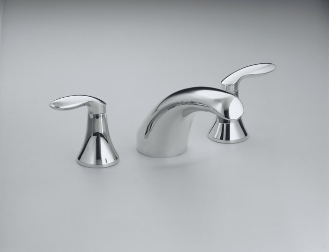 Kohler K-P15294-4-CP; Coralais (R) bath-mount high-flow bath faucet trim with lever handles; in Polished Chrome