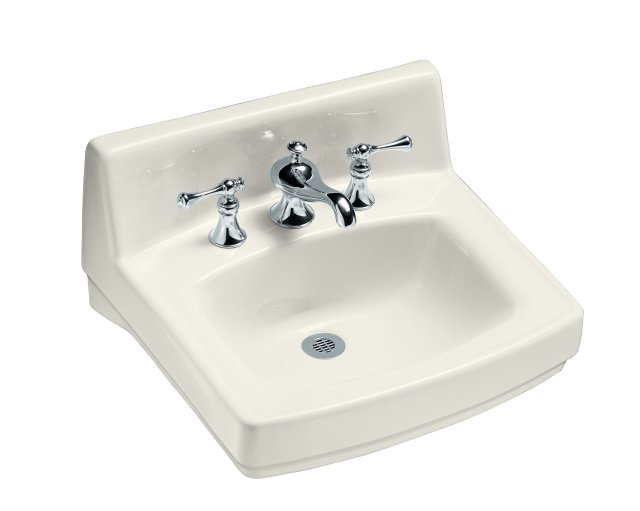 Kohler K-2030-NR Greenwich(TM) wall-mount lavatory with 8"" centers soap/lotion dispenser drilling on right and sealed overflow