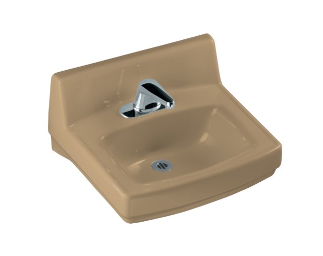 Kohler K-2032-NL Greenwich(TM) wall-mount lavatory with 4"" centers soap/lotion dispenser drilling on left and sealed overflow