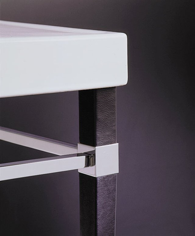 Kohler K-6899-BN Kathryn(R) square tapered Vibrant(R) Brushed Nickel legs wrapped in leather