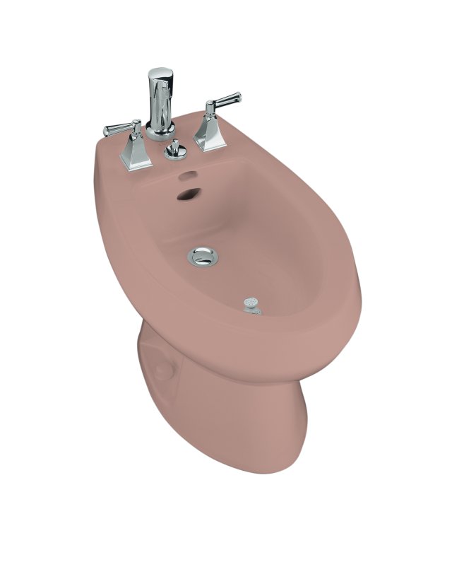 Kohler K-4854-45; San Tropez (R) bidet, plumbed for vertical spray bidet faucet; in Wild Rose; Discontinued Product