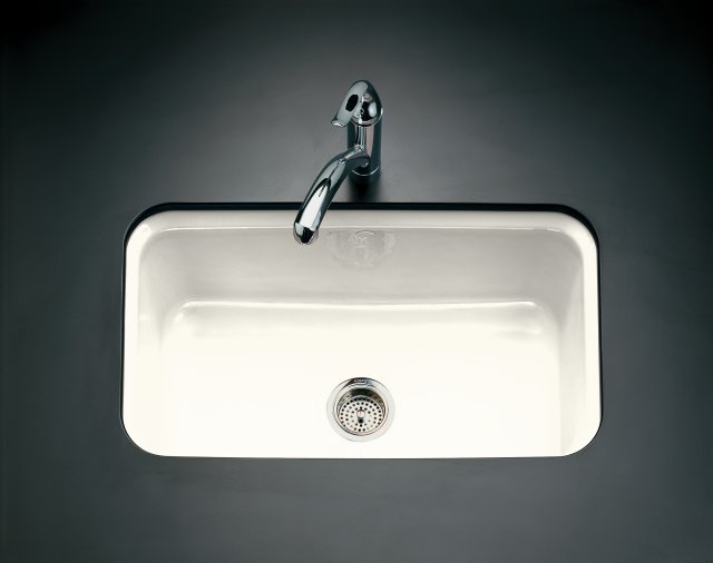 Kohler K-5834-3U Bakersfield(TM) undercounter kitchen sink with three-hole oversized centers