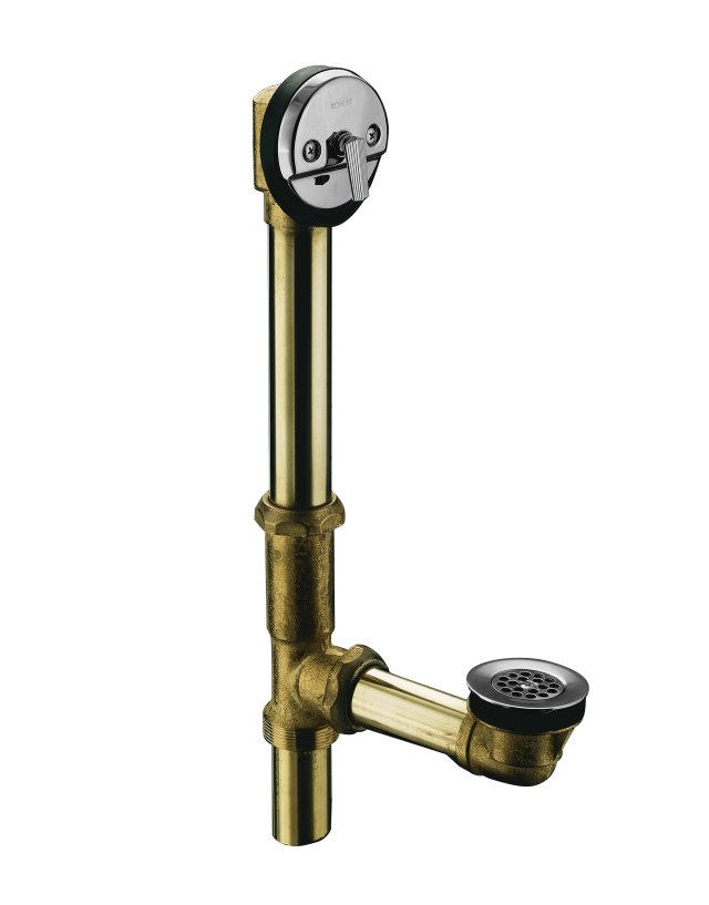 Kohler K-11677 Swiftflo(TM) adjustable trip lever drain 20-gauge brass for 18-1/2"" to 20-1/2"" baths