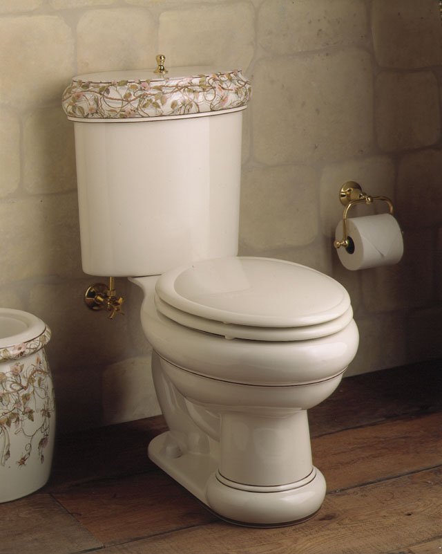 Kohler K-14239-BR Briar Rose design on Revival(R) two-piece toilet includes seat