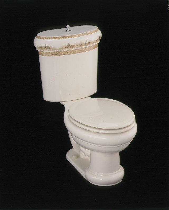 Kohler K-14279-PH-96 Revival(R) two-piece toilet tank with Pheasant(TM) design less trim; in Biscuit; Discontinued Product