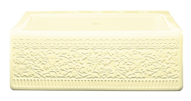 Kohler K-14571-FC Interlace(TM) design on Alcott(TM) tile-in kitchen sink with four-hole faucet drilling