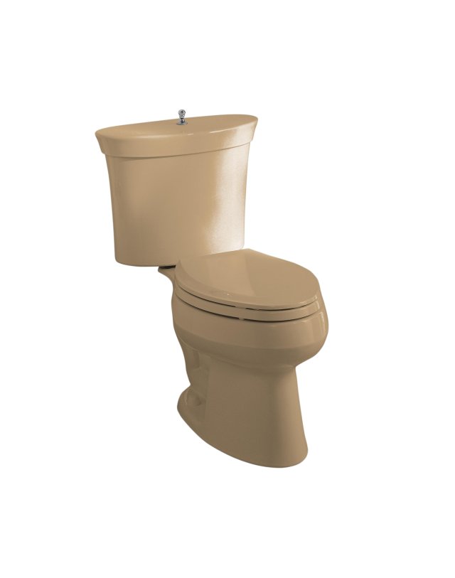 Kohler K-3444-33 Serif(R) elongated toilet with Polished Chrome trip lever less seat and supply  Mexican Sand; Discontinued Product