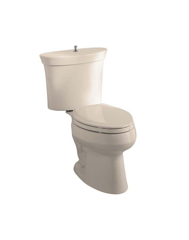 Kohler K-3444-55 Serif(R) elongated toilet with Polished Chrome trip lever less seat and supply  Innocent Blush; Discontinued Product