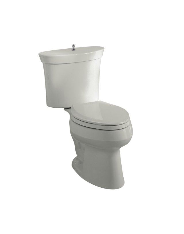 Kohler K-3444-95 Serif(R) elongated toilet with Polished Chrome trip lever less seat and supply; Discontinued Product