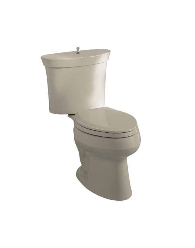 Kohler K-3444-G9 Serif(R) elongated toilet with Polished Chrome trip lever less seat and supply  Sandbar; Discontinued Product