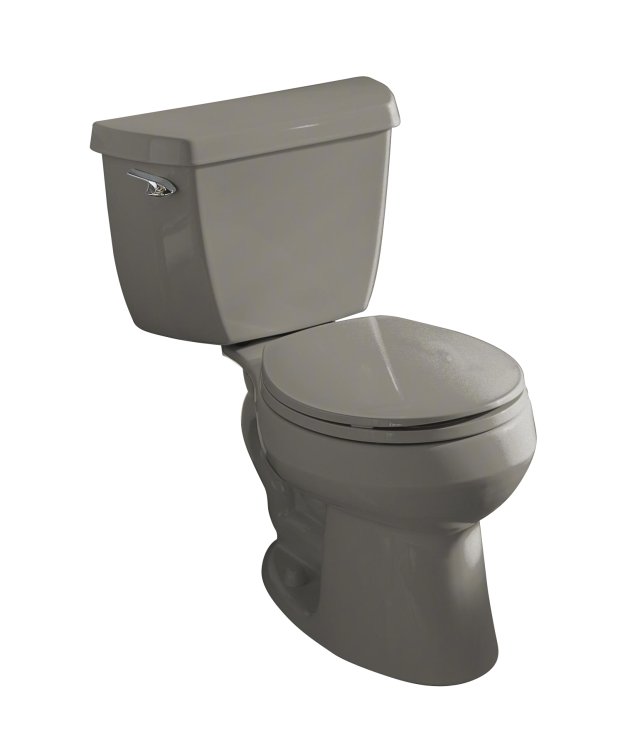 Kohler K-3433-UT Wellworth(R) round-front toilet with left-hand trip lever tank cover locks and Insuliner(R) tank liner less seat