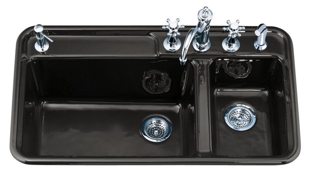 Kohler K-5982-4 Galleon(TM) self-rimming kitchen sink with four-hole faucet drilling