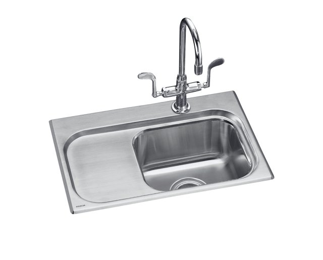 Kohler K-3234-1 Ravinia(TM) self-rimming entertainment sink with single-hole faucet punching