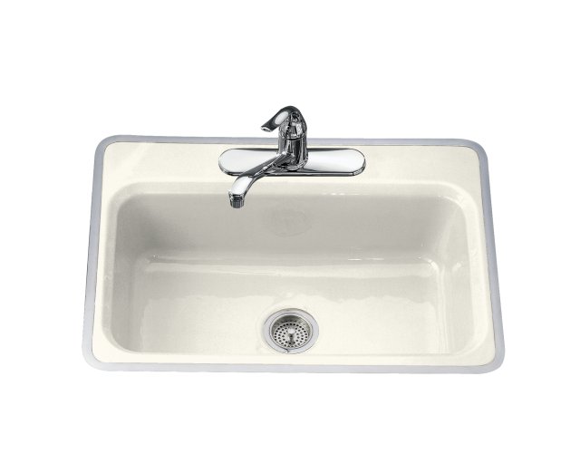 Kohler K-5834-3 Bakersfield(TM) tile-in/metal frame kitchen sink with three-hole faucet drilling